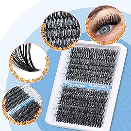 Lash Clusters 240 Pcs Individuals Eyelash Extensions 16-20MM Dramatic Long Fluffy D-Curly Lash Extensions Pack by Mavphnee (40D+50D)
