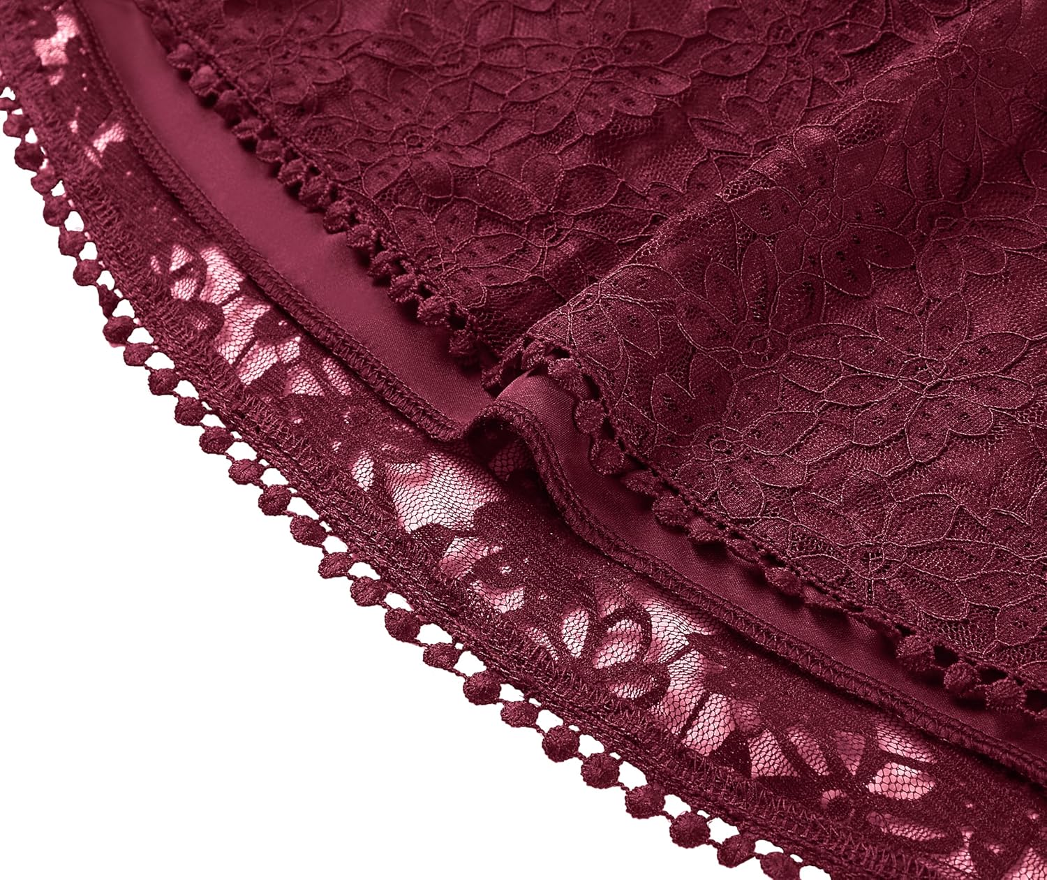 Plus Size Dresses for Wedding Guest - Women Cocktail Graduation Lace V Neck Knee Length Dress - Image 4