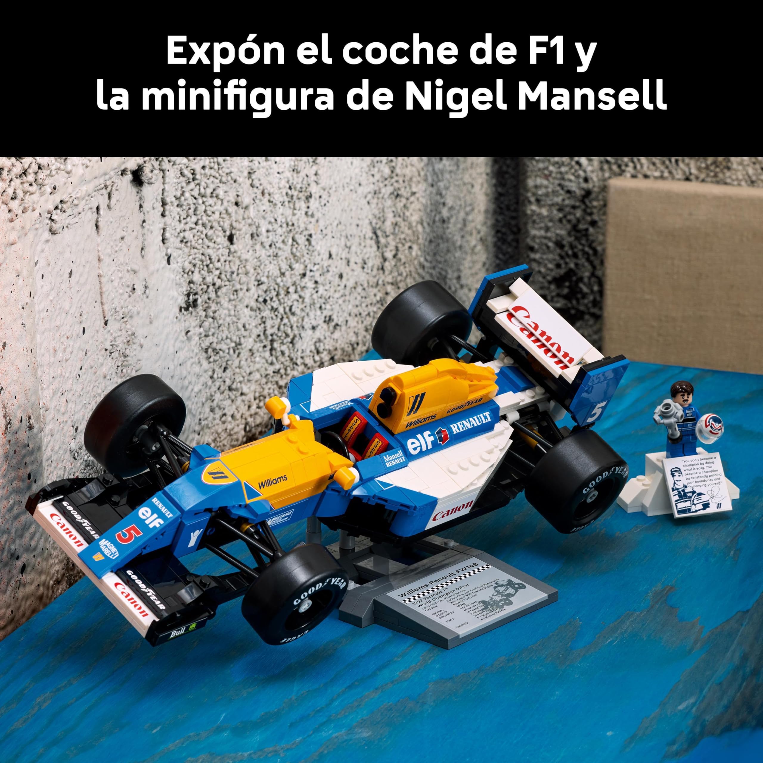 LEGO Icons Williams Racing FW14B y Nigel Mansell Maquetas para Construir para Adultos con Minifigura, Kit de Maquetas de Coche de Fórmula 1, Regalo para Hombres y Padres Fans de la F1 10353