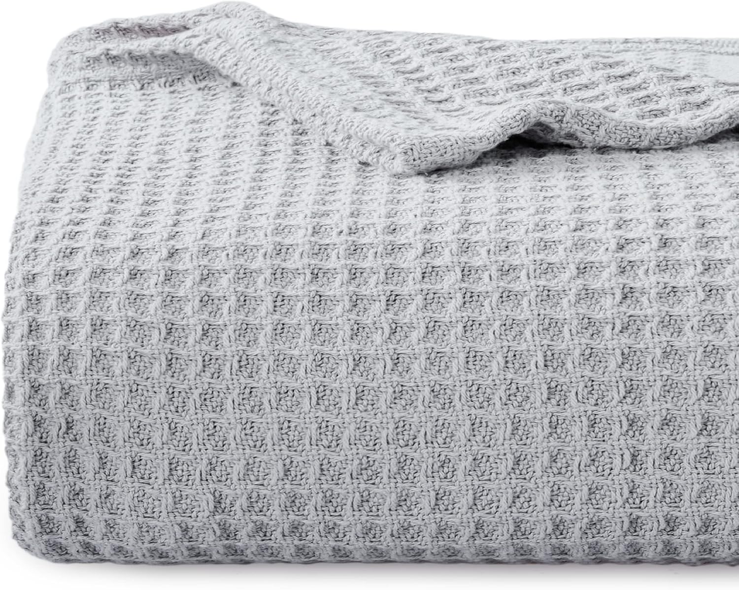 BEDSURE 100 Cotton Blankets Queen Size for Bed 405GSM