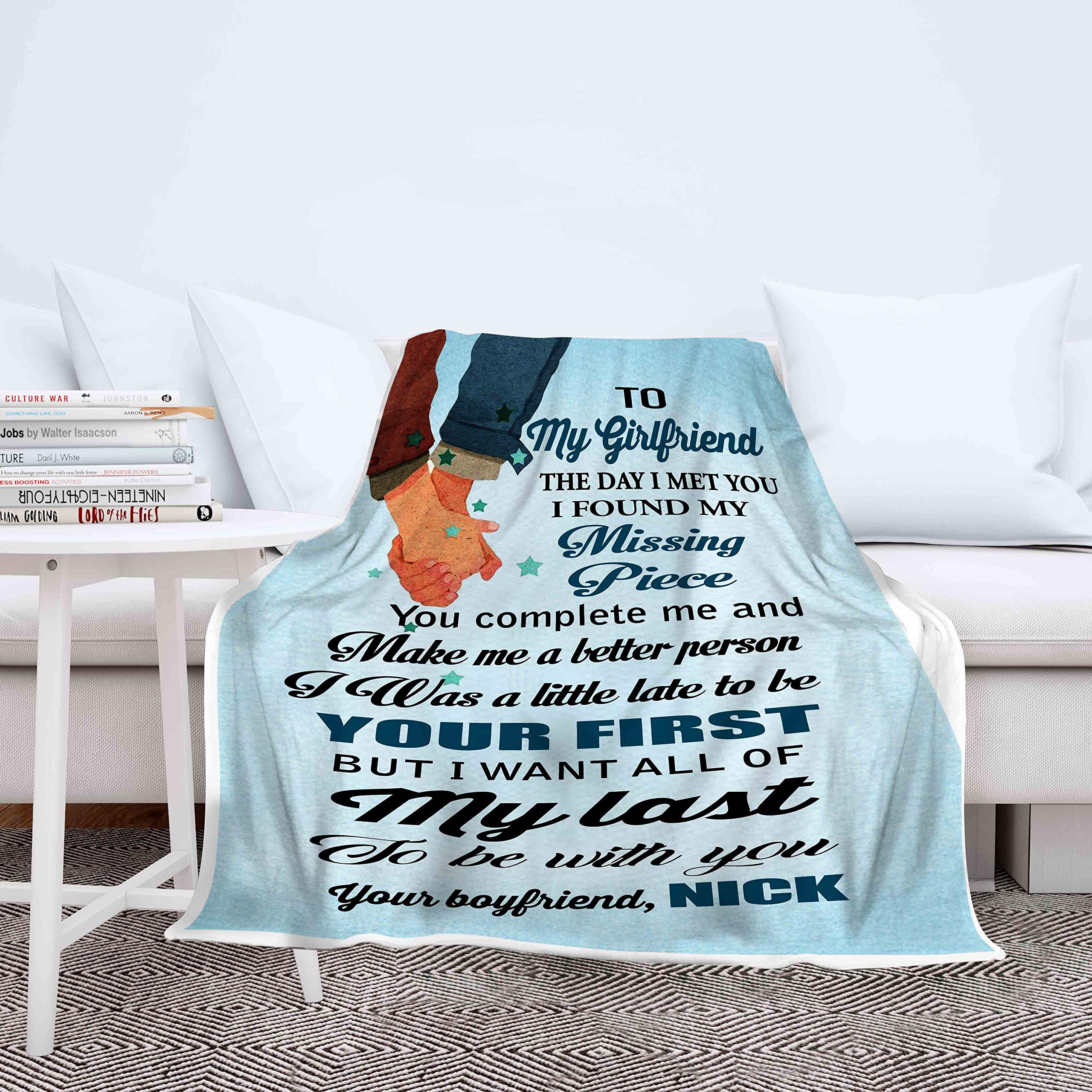Amazon.com: The Day I Met You, Customized Fleece Blankets For Girlfriend,  Best Gift For Your Life Partner With Quotes, Valentine's Day Gifts,  Birthday Gift, Super Soft And Cozy Blanket : Home &