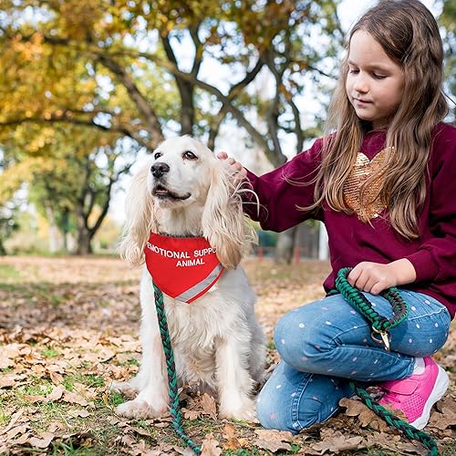 Miniatura 4 de Collar bandana de apoyo emocional para perro, circunferencia de cuello de 12.5 a 16 pulgadas, accesorios para perros de la ESA, bandana reflectante