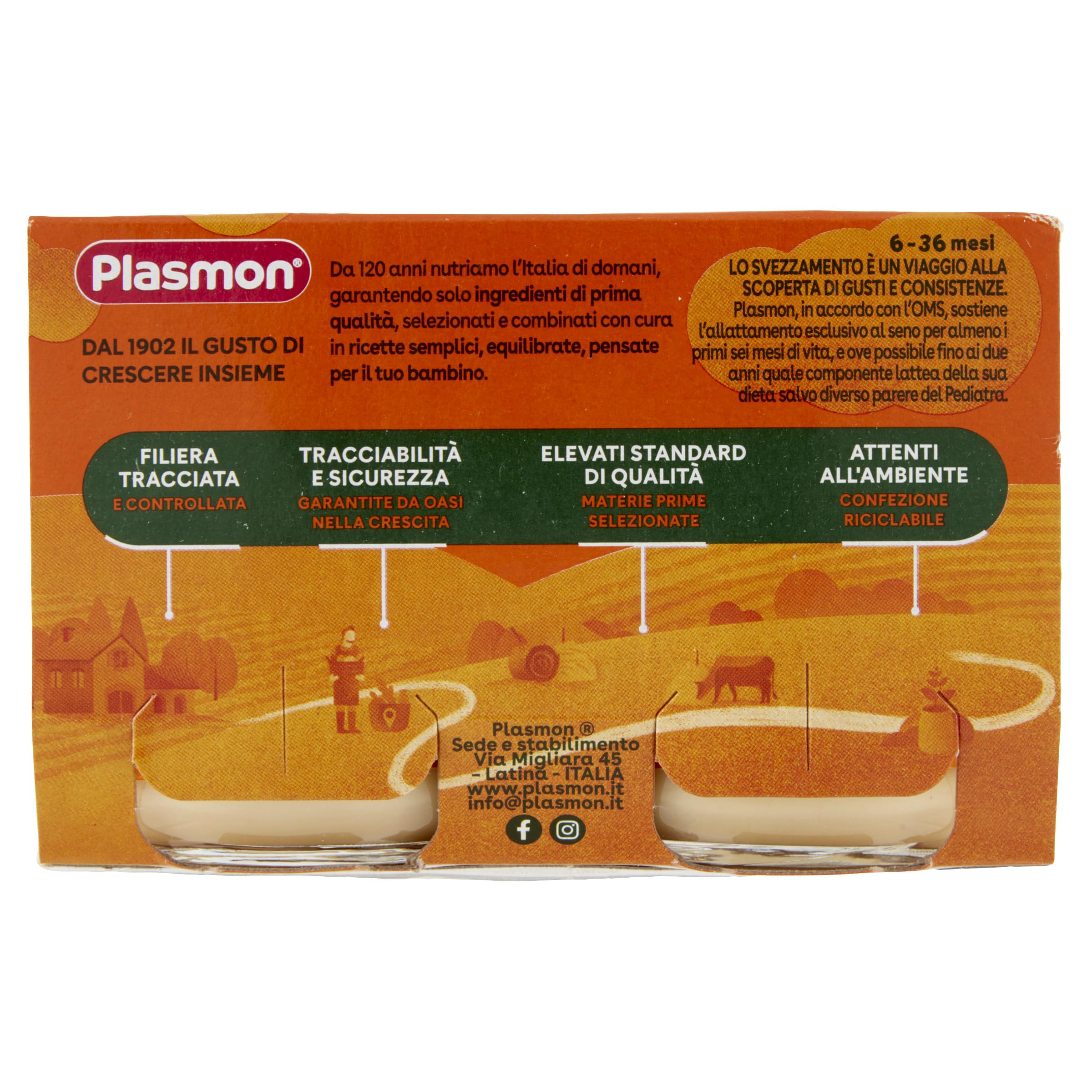 Plasmon Omogeneizzato Yogurt e Mela 2x120g (12 Confezioni)