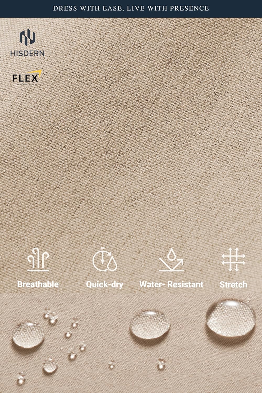 HISDERN Flex 301 Men's Stretch Golf Pants 30"/32" Lightweight Quick Dry Comfy for Business and Casual with Utility Pocket - Image 5