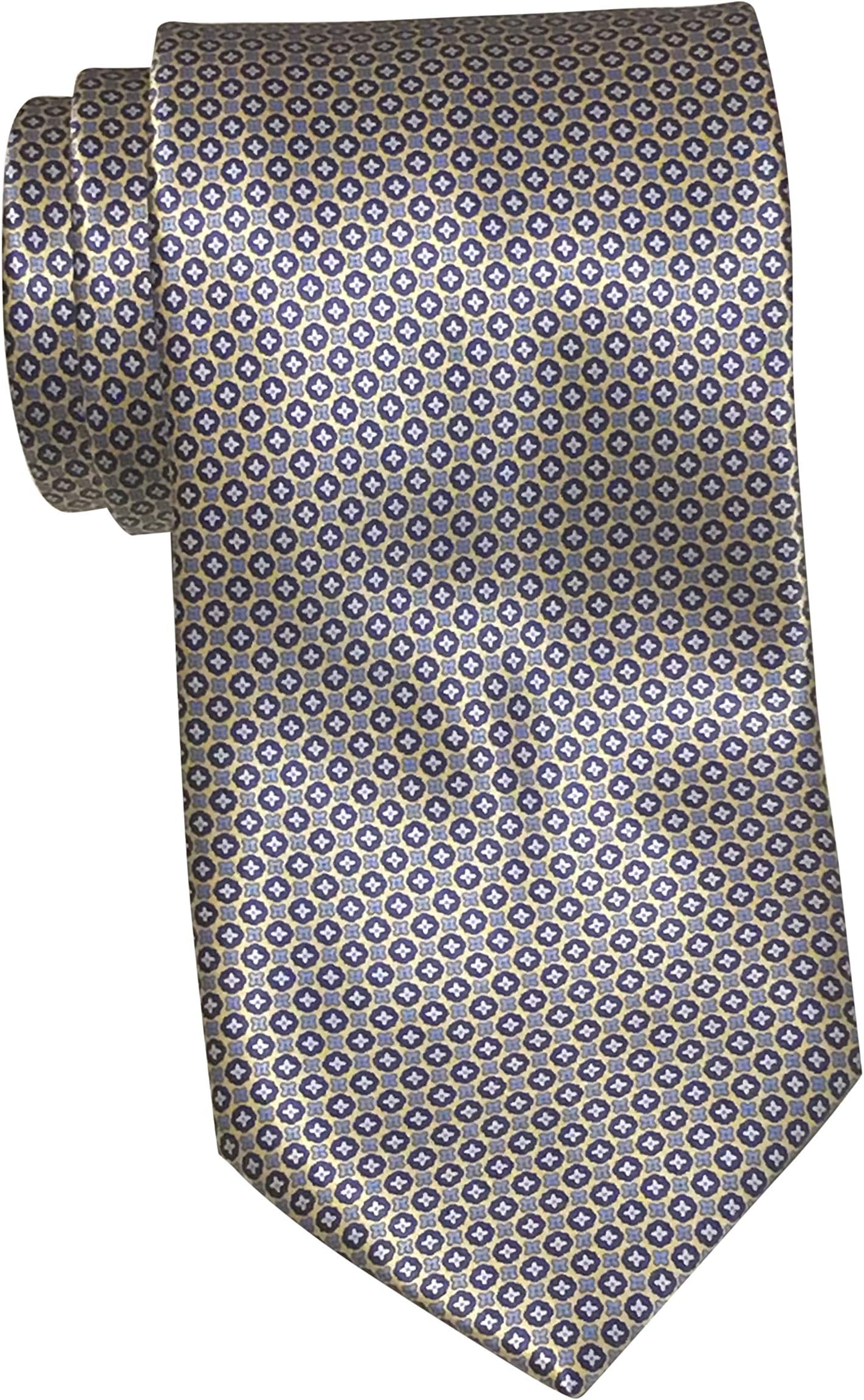 Stefano Ricci Satin Yellow Geometric Print Tie