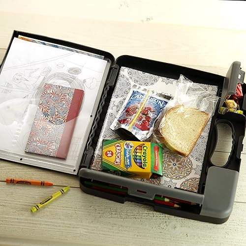 Miniatura 8 de Officemate Portapapeles portátil almacenamiento caja de plástico para tamaños A4, carbón (83301), 11-34"W x 1-12"d x 14-12"h