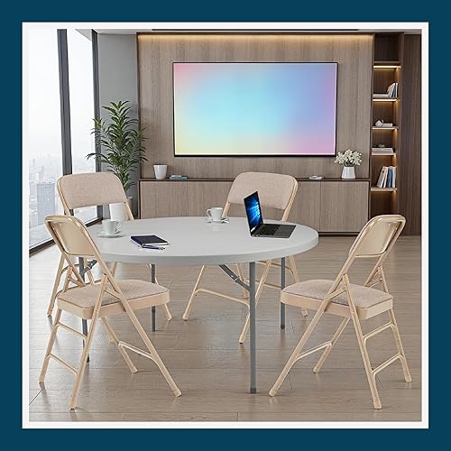 Miniatura 11 de OEF Furnishings Serie OEF2300 - Sillas plegables de doble bisagra con triple apoyo, tapizado de tela de alta calidad y servicio pesado (paquete de