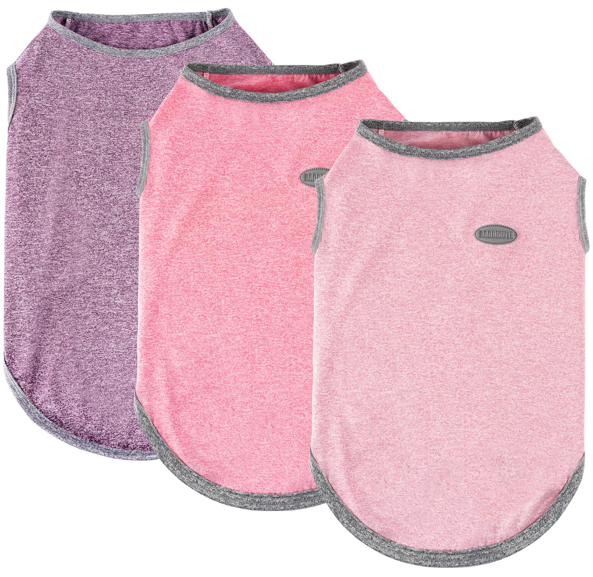 Photo 1 of *** DAMAGE TO THE BOX *** 3 Pack Lightweight Sun Protection Dog Shirt Breathable Sleeveless Dog T Shirts Extra Soft Top Tank Dog Clothes for Outdoor Activities (Purple + Skin Pink + Light Pink, X-Large)