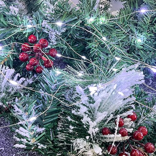 Miniatura 6 de Paquete de 12 guirnaldas de luces a pilas, 10 LED en alambre de cobre plateado de 3.3 pies, para caja de regalo de flores, boda, fiesta, decoración