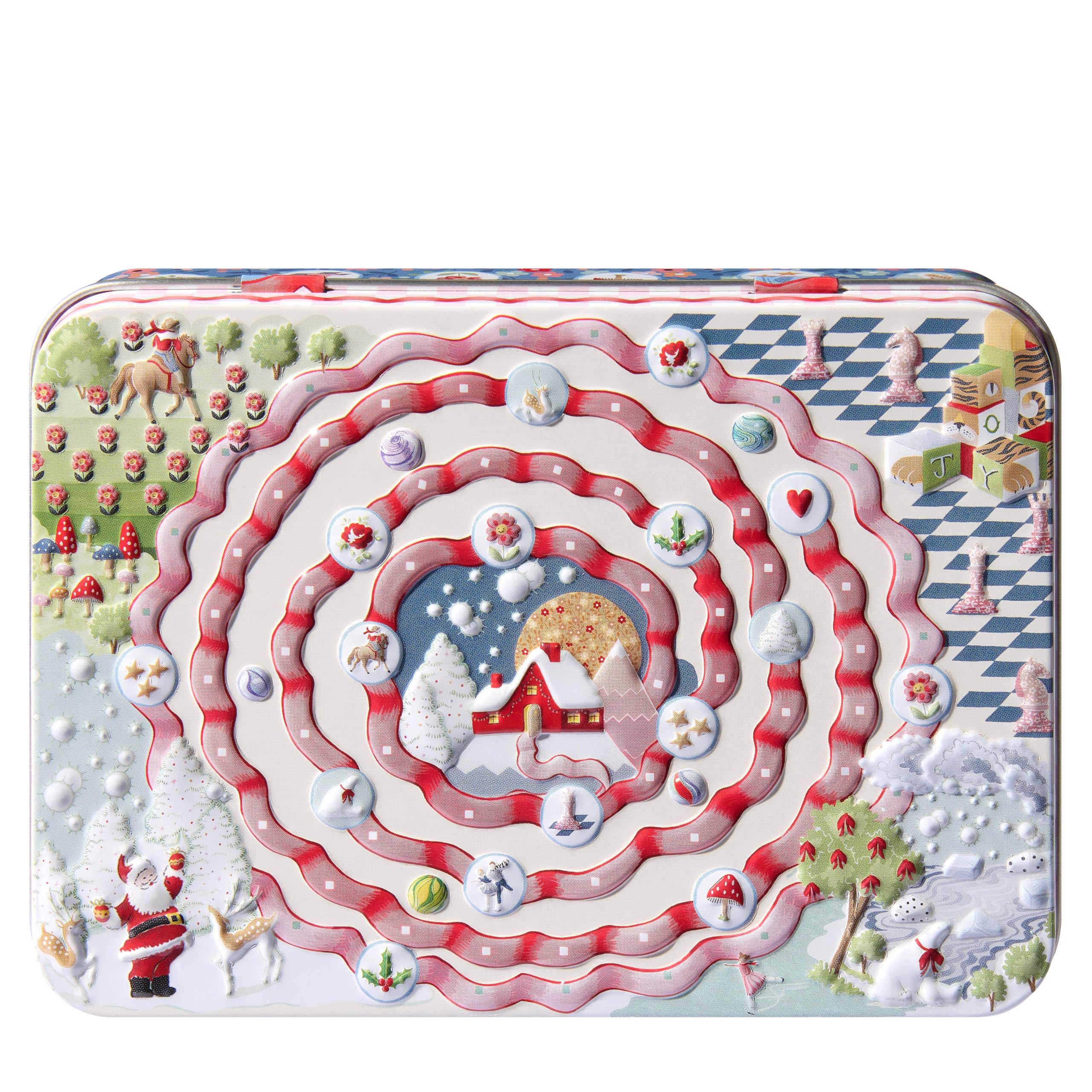 Cath Kidston Hand Cream 30ml, Lip Balm 10ml, Playing Cards, 2 Dice In A Reusable Tin, Mandarin and Peony Scent, Eggnog - Image 2