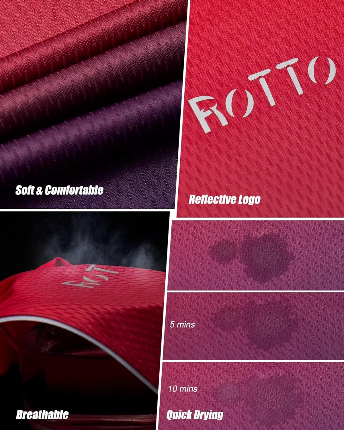 ROTTO Cycling Jersey Mens Bike Shirt Long Sleeve Gradient Color Series - Image 5