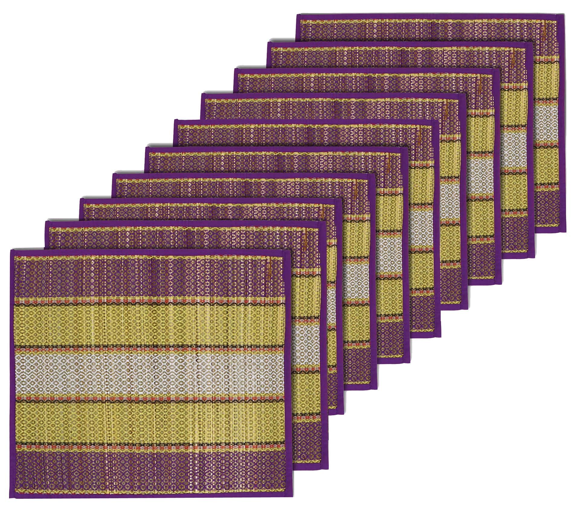 MADHABI Natural River Grass Handcrafted Pooja Floor Mats All So Use Meditation Prayer and Sitting Mat, Aasan Mat, Chatai Set of10, 18x18 Inches VILT (B09542W59T) Amazon Price History, Amazon Price Tracker