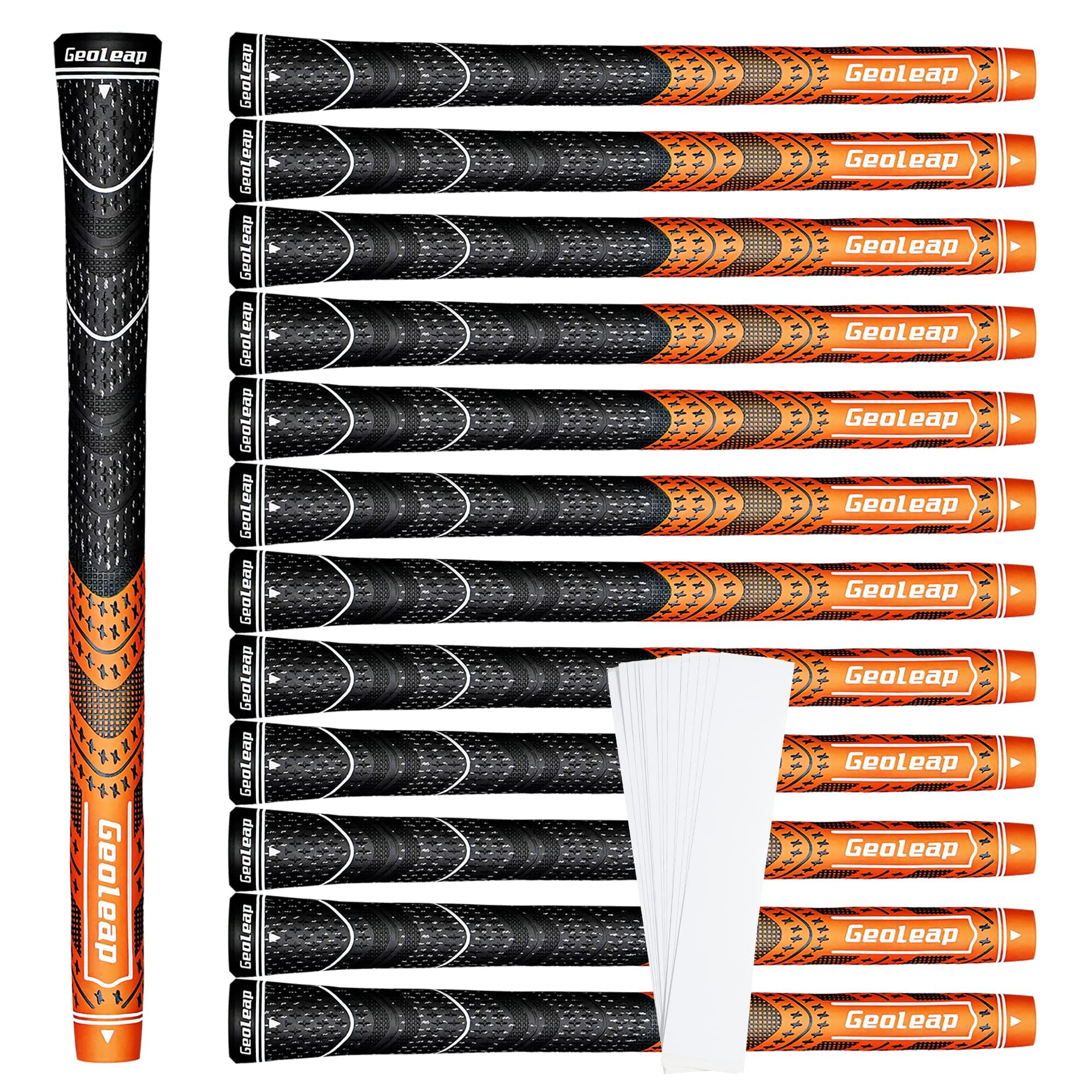 Geoleap Golf Grips Set of 13- Grips with Tapes and Grips with All Repair Kits for Choice,Hybrid Golf Club Grips,Standard/Midsize,All Weather Contral,
