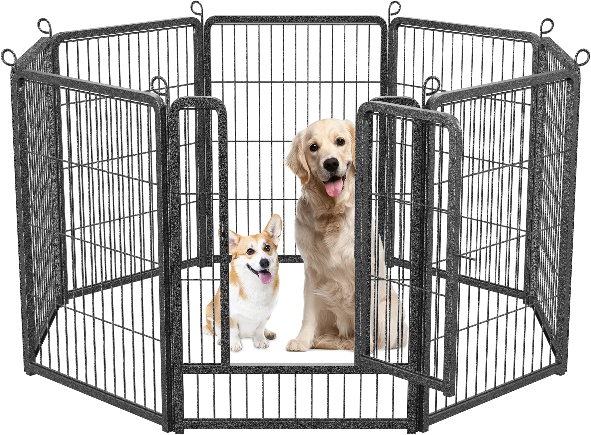 Yaheetech Heavy Duty Extra Wide Dog Playpen, 8 Panel 80cm Dog Fence Pet