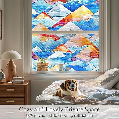 Miniatura 10 de Película 3D de vidrieras para ventana Película de privacidad para ventana de arco iris, decoraciones coloridas para ventanas para el hogar, película