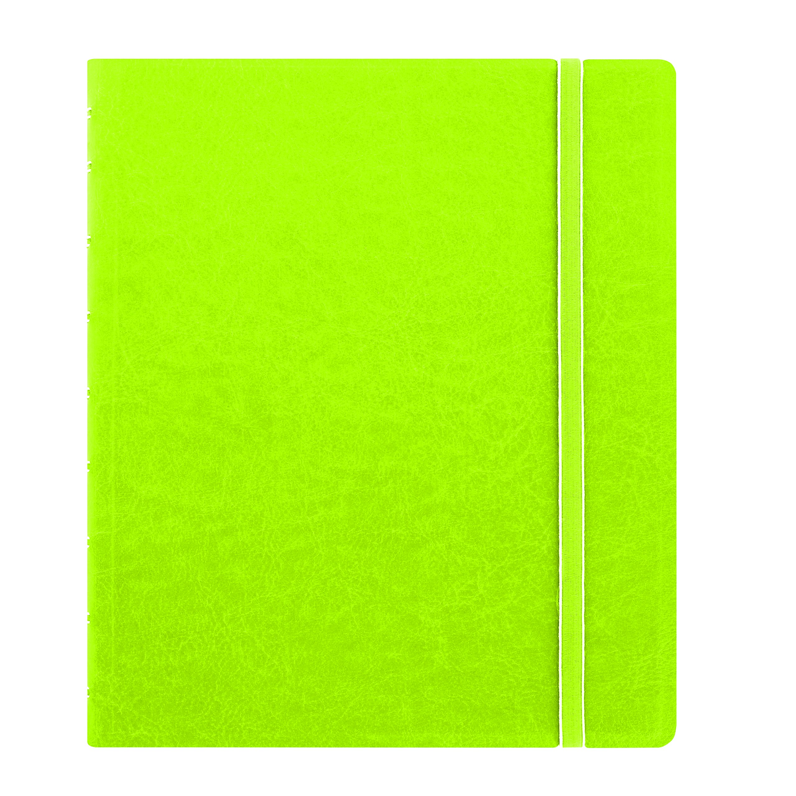FILOFAX REFILLABLE NOTEBOOK CLASSIC, 9.25" x 7.25" Pear- Elegant leather-look cover with moveable pages - Elastic closure, index, pocket and page