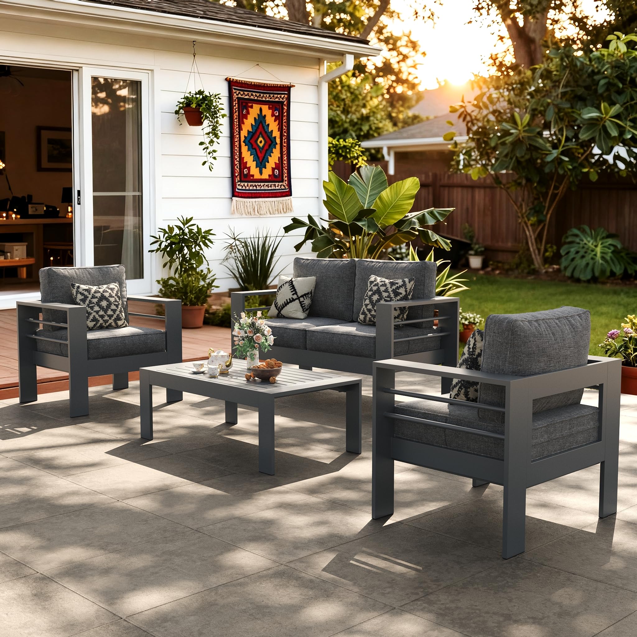 LayinSun Outdoor Aluminum Furniture Set