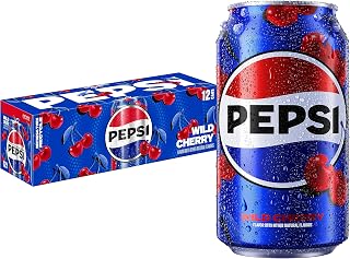 Pepsi Wild Cherry Soda 12oz Cans, 12 Pack - Bold Cherry Burst in Refreshing Cola