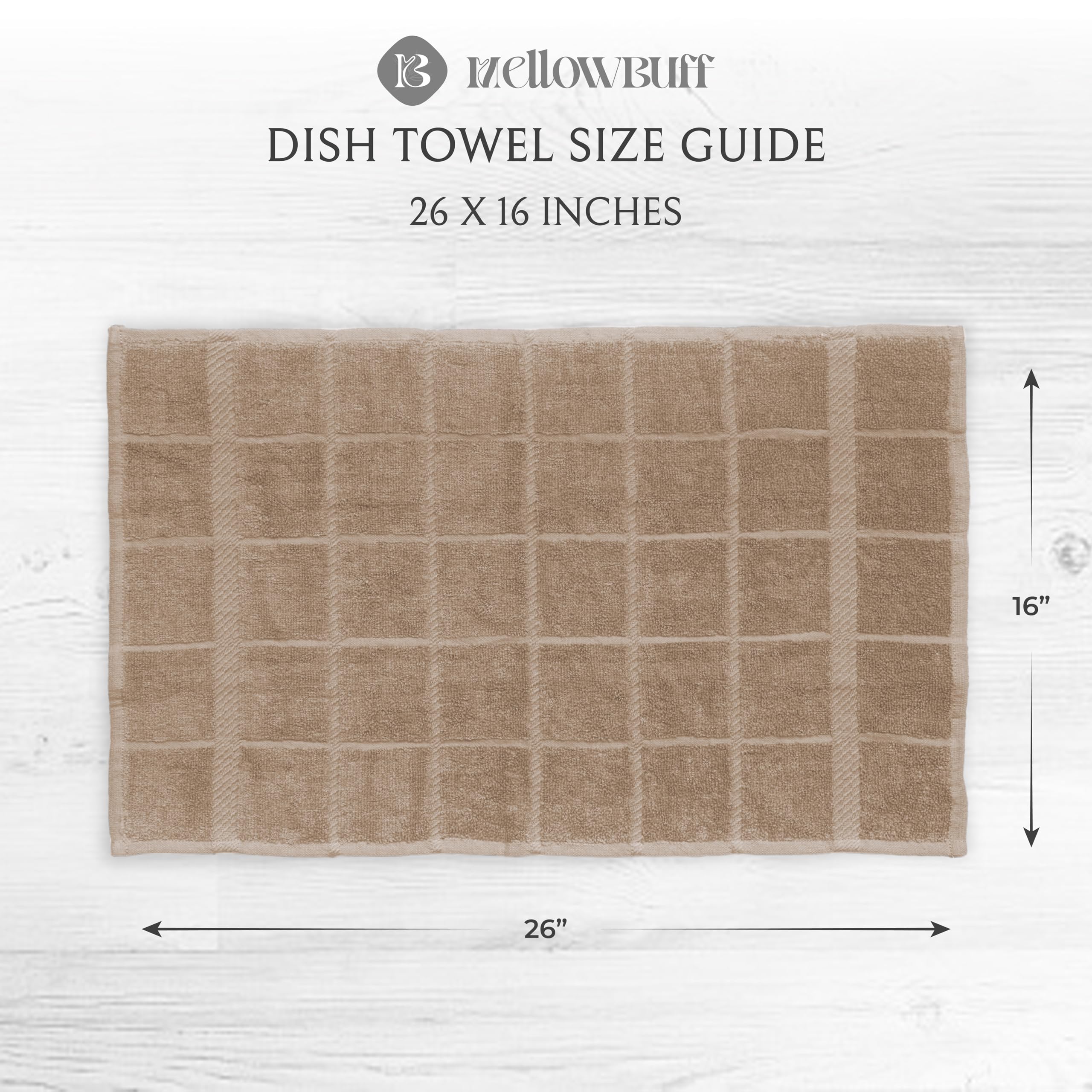 Paño de Cocina de Rizo 100% algodón, Paquete de 6, Toallas de Cocina súper Suaves y absorbentes, Limpieza de la Cocina y el Lavado de Platos, Color marrón