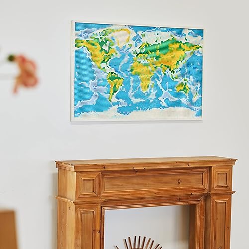 Miniatura 2 de Block Builder Juego de construcción de mapa del mundo (11065 piezas). Arte mural para entusiastas del mapa y la geografía. para adultos y niños