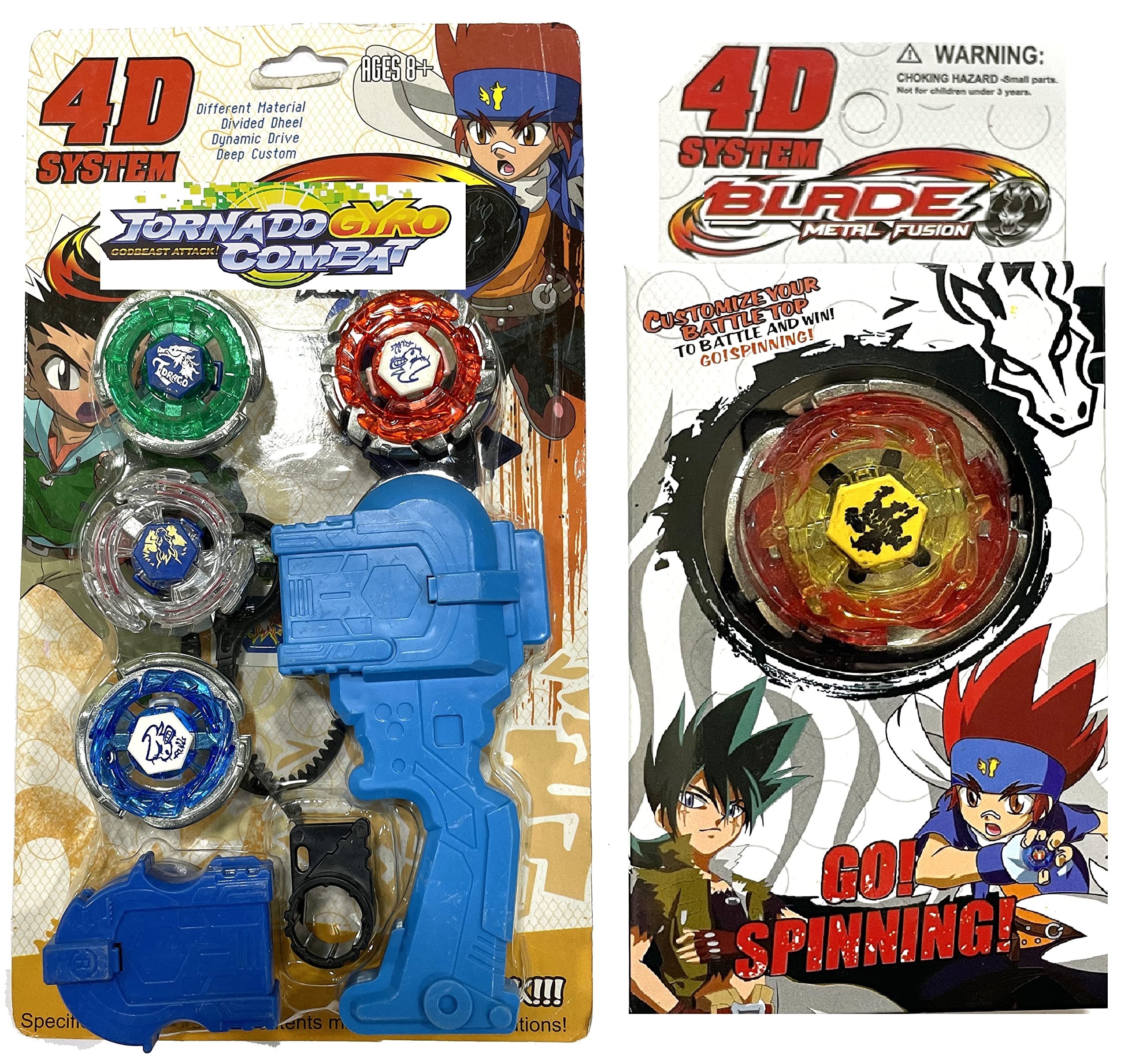 AZAD57 Spinning Top Metal Masters Fury Fusion 4D System and Big Bang Pegasus Combo