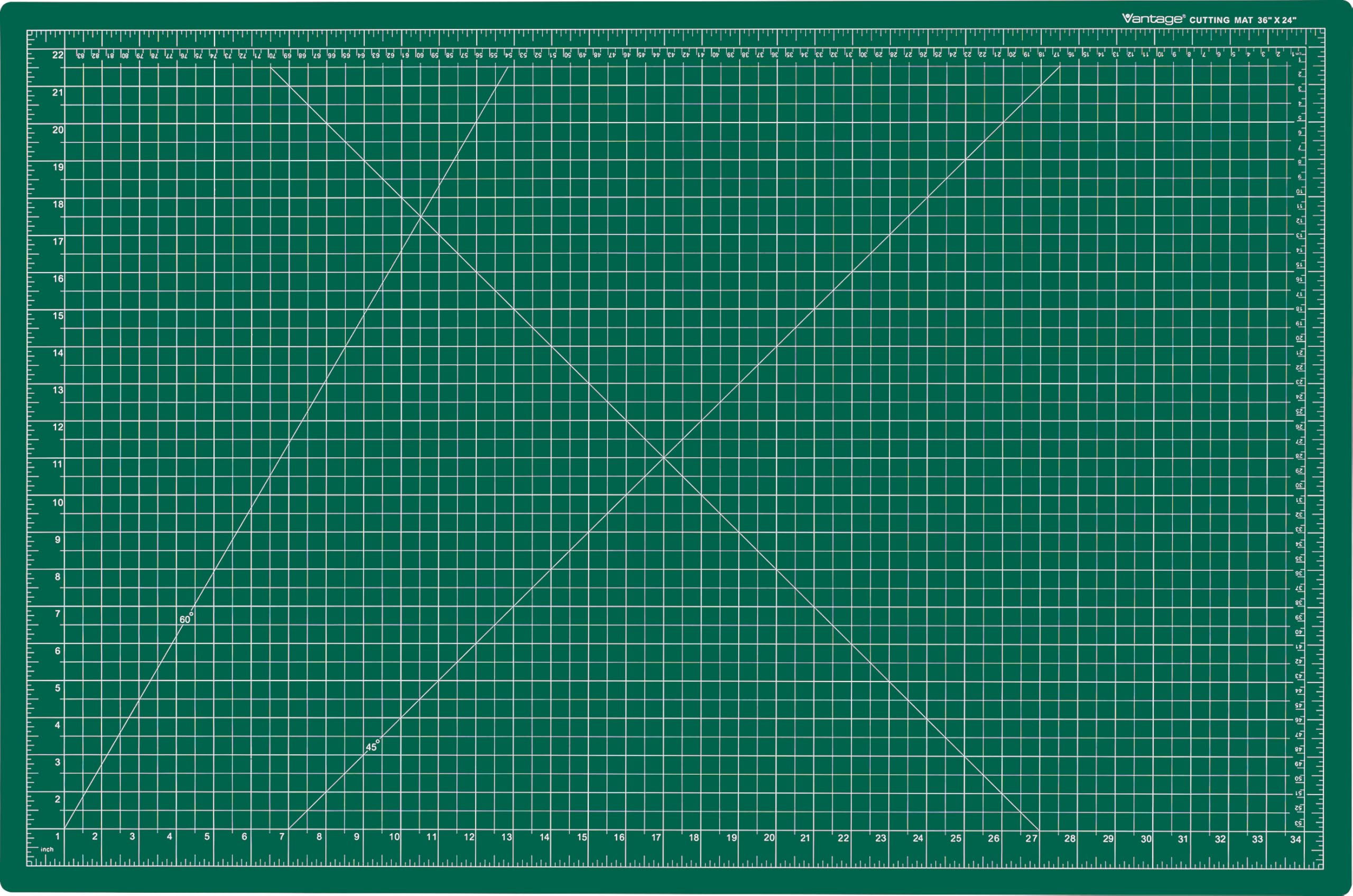 Dahle Green Vantage 10473 Premium Self Healing Cutting Mat 61 X 91.5 Cm, 1/2 Inch Grid, 5 Ply For Ultimate Healing, Perfect For Crafts And Sewing,