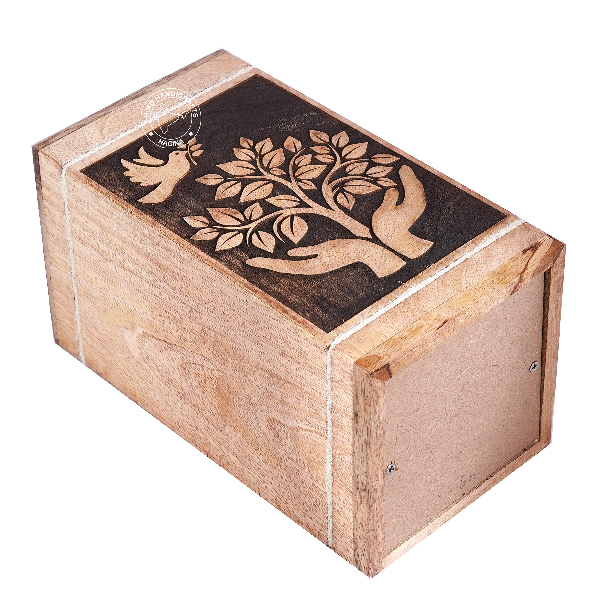 HIND HANDICRAFTS Urnas De Cremación De Madera Para Cenizas Humanas, Grandes,  Diseño De Alas De ángel,, image size:2560x2560