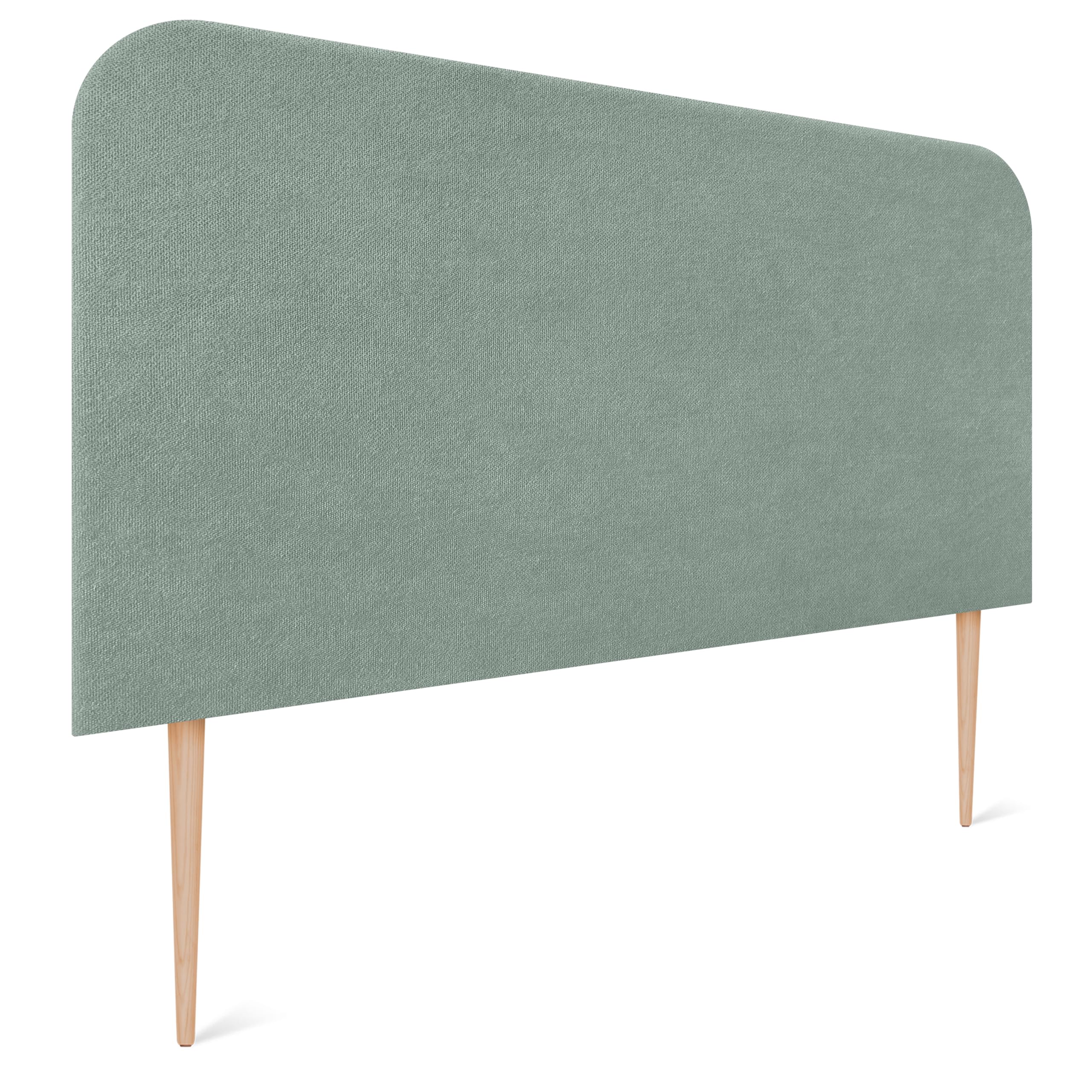 DHOME Cabecero Tapizado Liso Curvo Tela Aqualine 70cm Altura con Patas para Pared Acústicos Cabeceros Absorbentes Cabezal Cama Dormitorio (Verde Agua, 160cm)