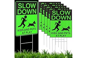 6 Pcs Reflective Slow Kids Signs