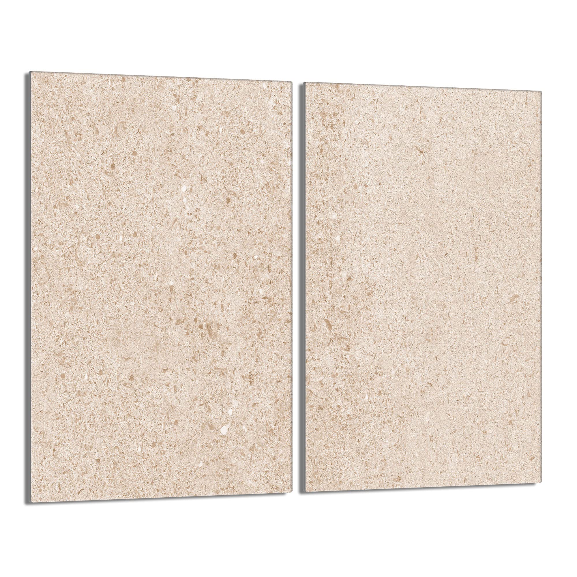 Tabla de cortar decorativa de cristal templado y cubre vitro, Placa protectora de vitrocerámica 30 x 52 cm 2 piezas, para inducción, protección contra salpicaduras, decoración, BEIGE