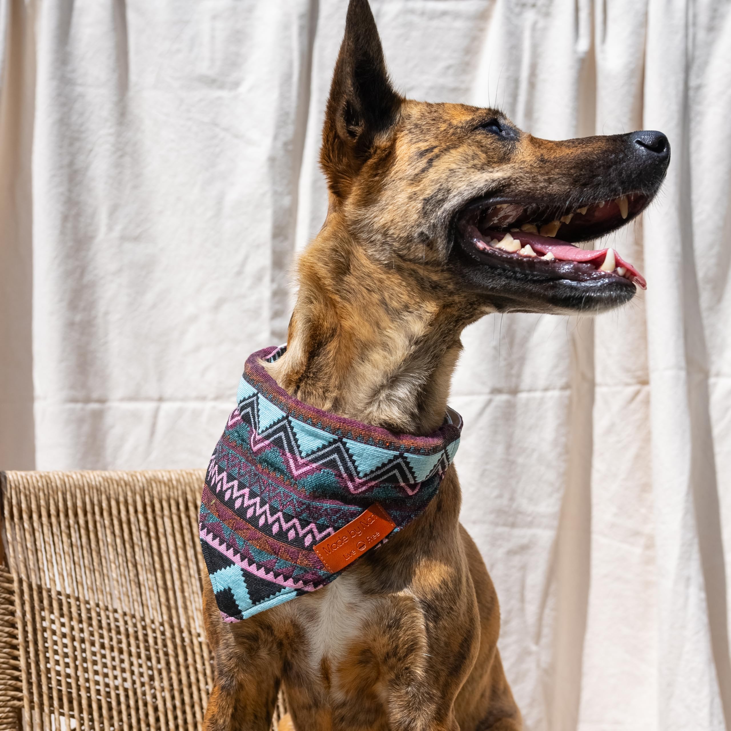 Made by Nami Boho Dog Bandana in Various Sizes for Small and Large Dogs (Purple, S) - Image 2