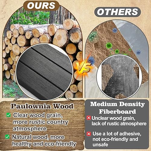 Miniatura 3 de 2 portavelas rústicos de estilo gótico para montaje en pared, portavelas de madera para jarrón de flores, apliques de pared colgantes hechos a mano