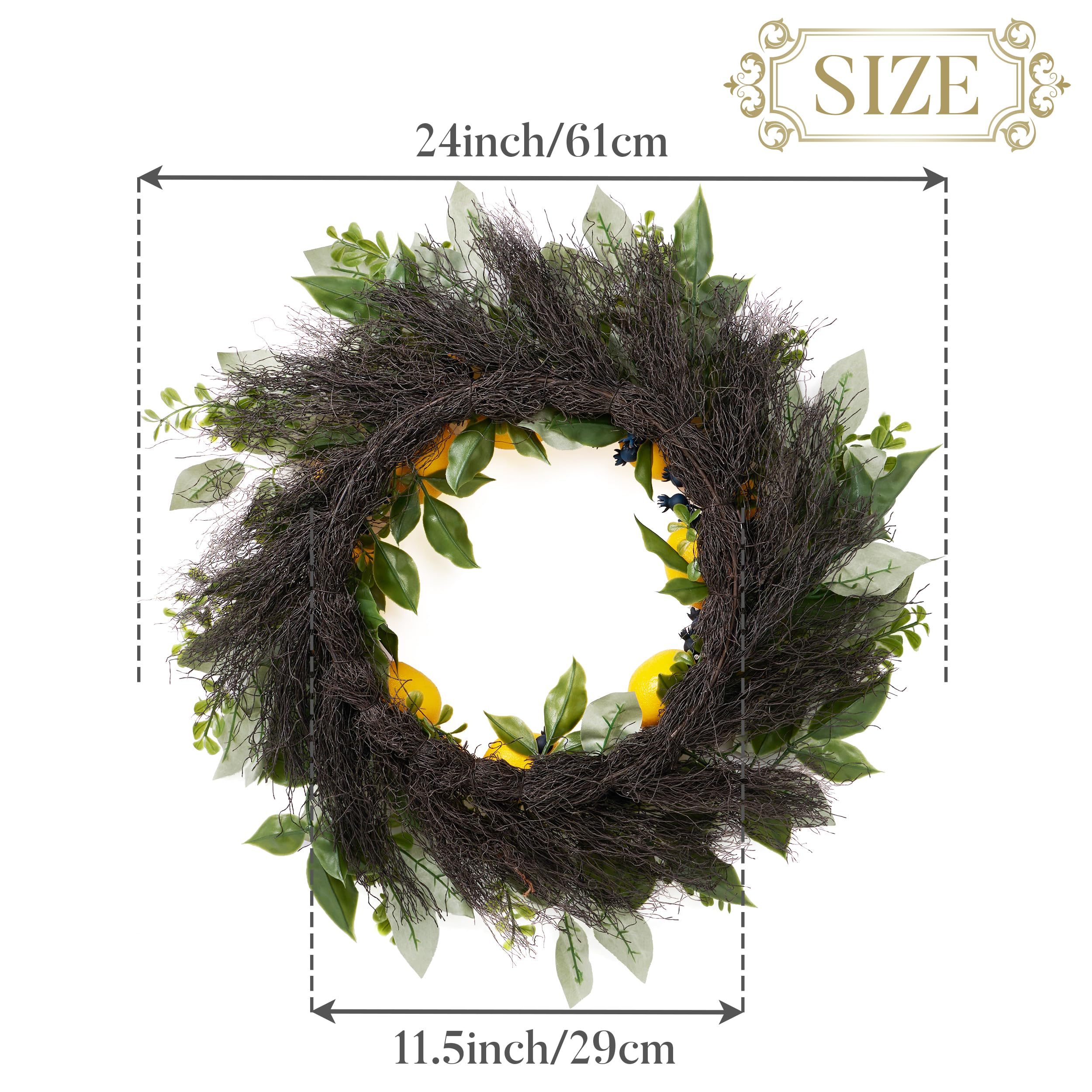 Amazon.com: Valery Madelyn Spring Artificial Lemon Wreaths for 