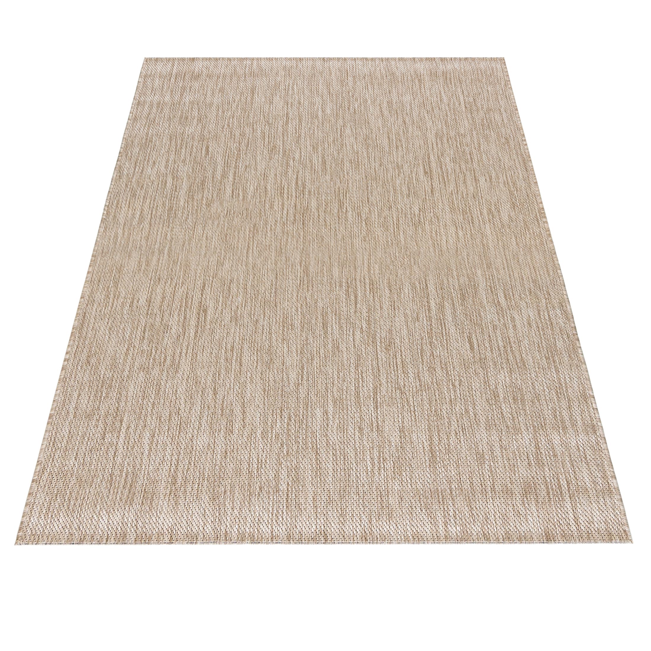 Mazovia Tapis D'extérieur Terrasse 140x200cm Crème Uni Poils Courts Élégant | Tapis de Jardin pour Balcon Beige Résistant aux Intempéries Anti-Allergène Résistant aux UV Chauffage au Sol Minimaliste