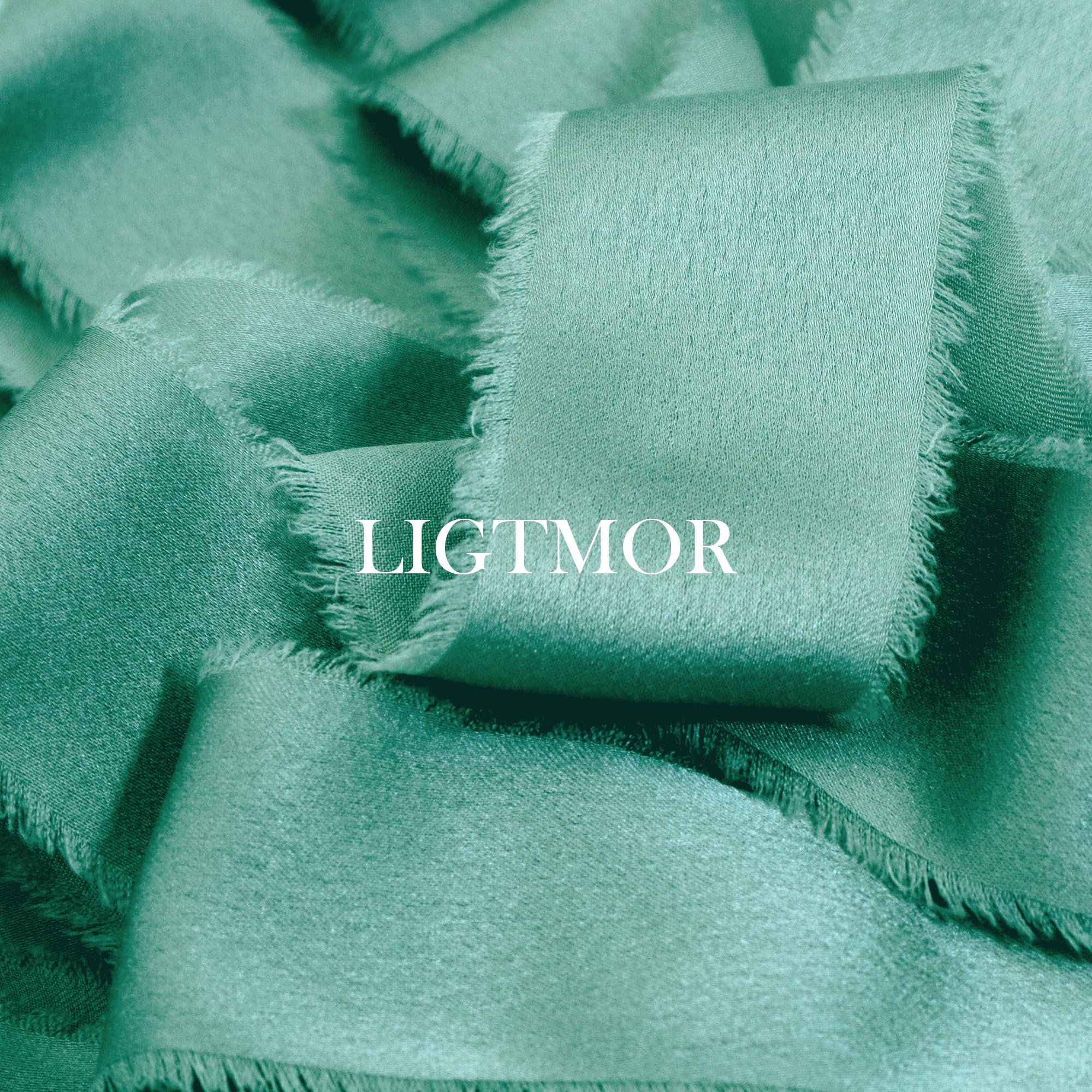 Ligtmor Silk Satin Ribbon 1-1/2 inch x 15 Yard (3.8cm x 13.5m) Handmade Frayed Ribbons for Gift Wrapping Crafts Wedding Flower Bouquet Holiday Décor - Image 2