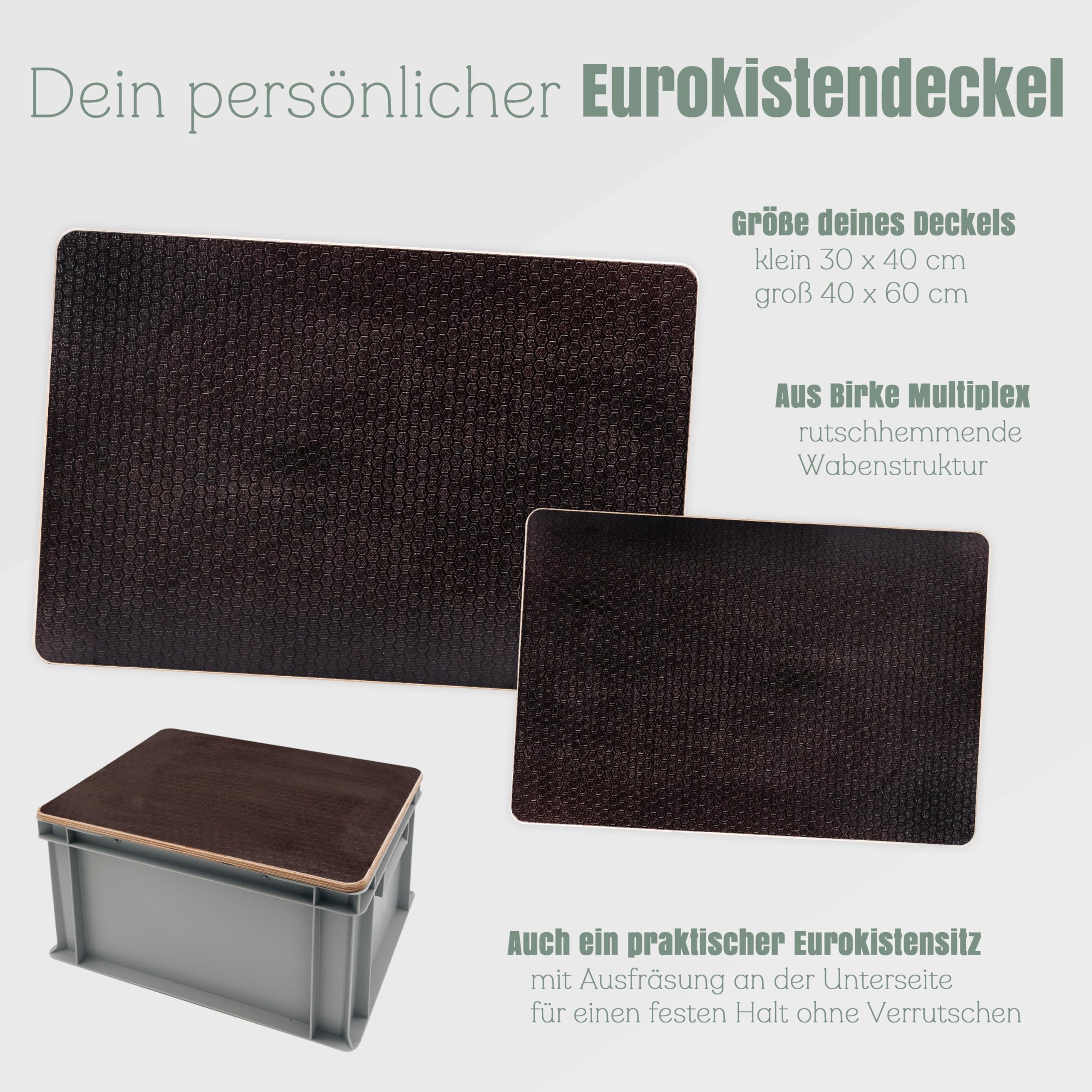 ABENTEUENAH Eurokistendeckel personalisiert, Deckel für Eurokiste als Geschenk für Männer, Camper, Camping Sitzkiste für Outdoor Fans