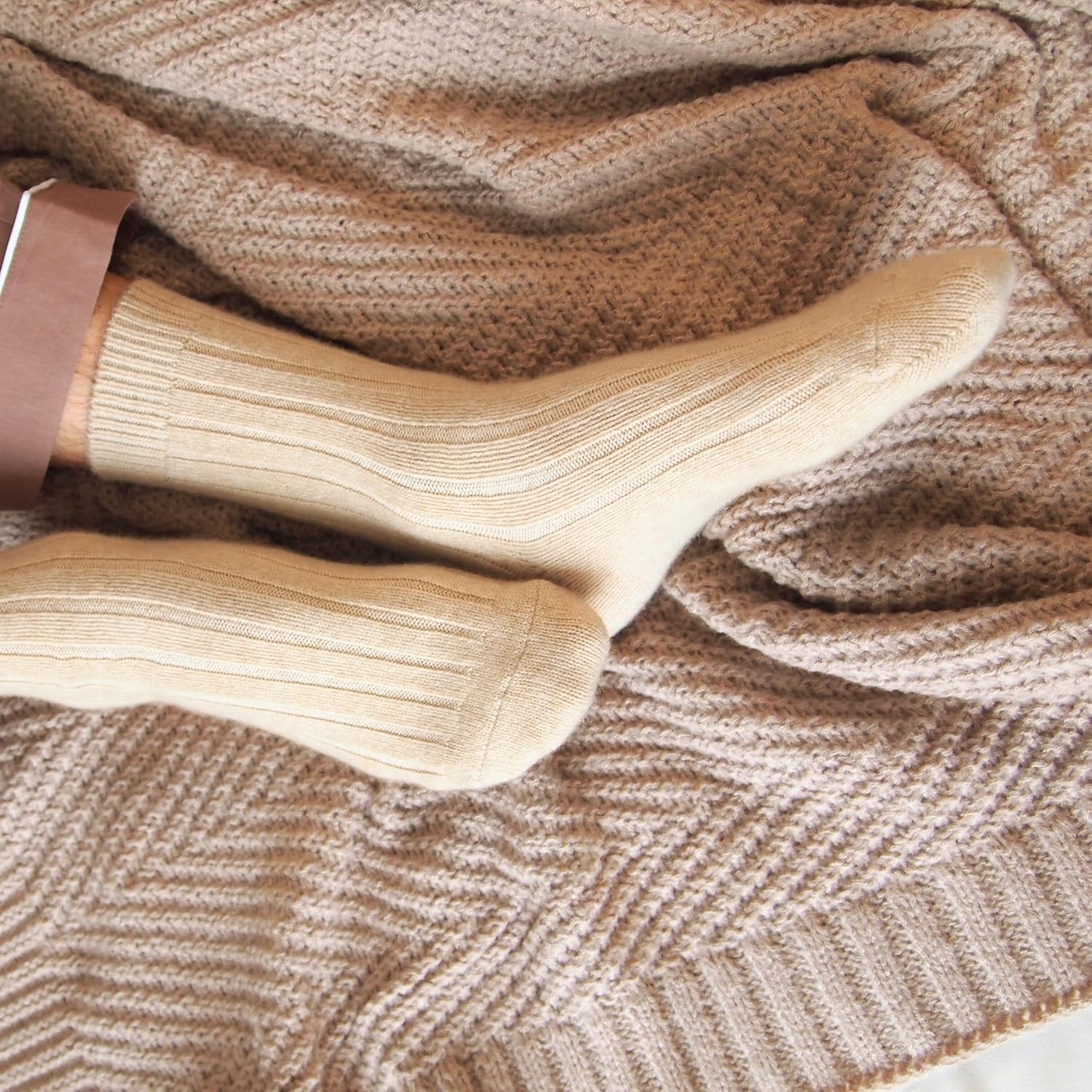 Cashmere Camel Yak Wool Socks 100% Natural Cozy Warm Bed Home Sock Breathable, Luxury Gift, Made in Mongolia - Image 2