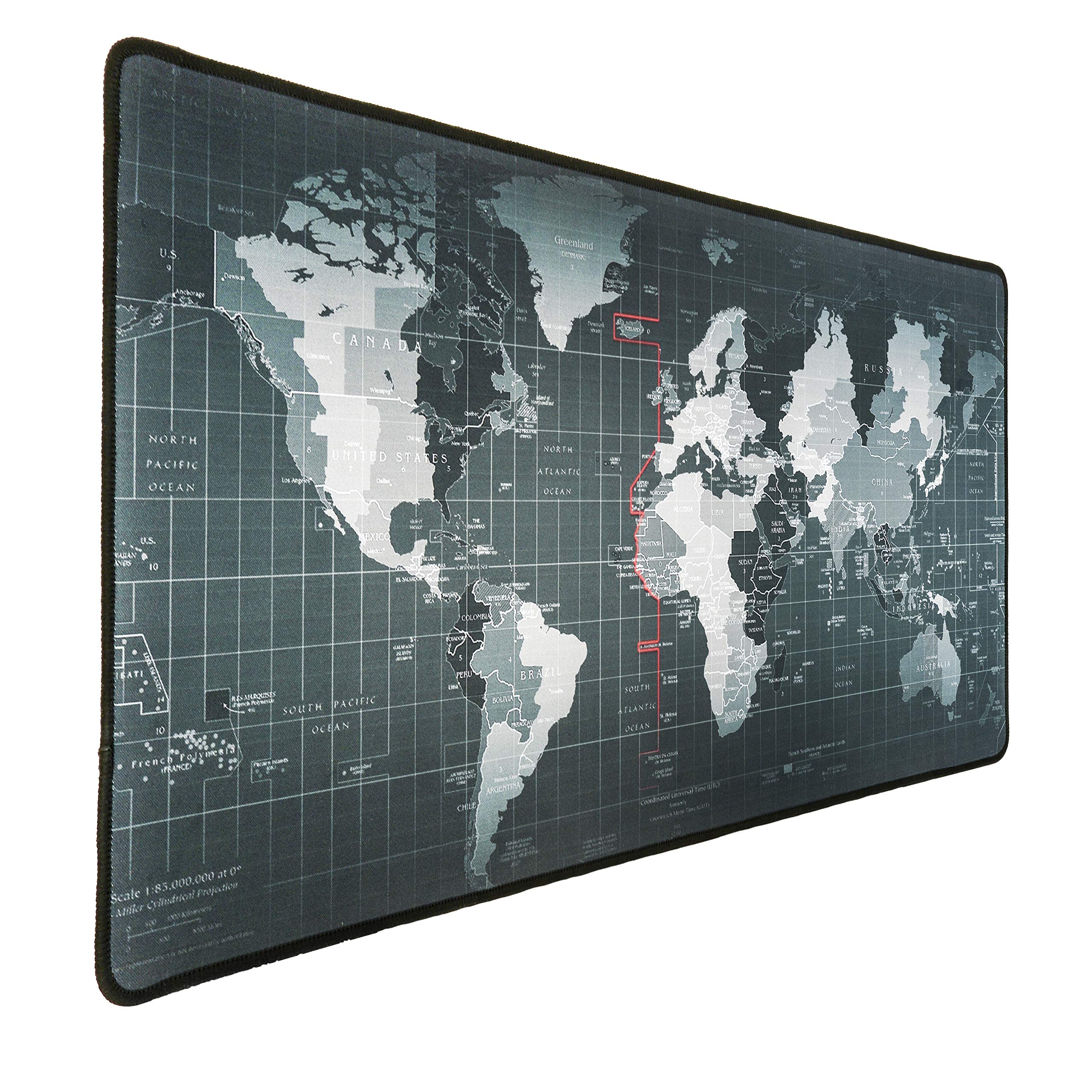 WORLD Mouse Pad Extended Large, Gaming Mouse Pad, Desk Accessories For Men, Computer Keyboard, Pc And Laptop, World Map, Leather Desk Mat,