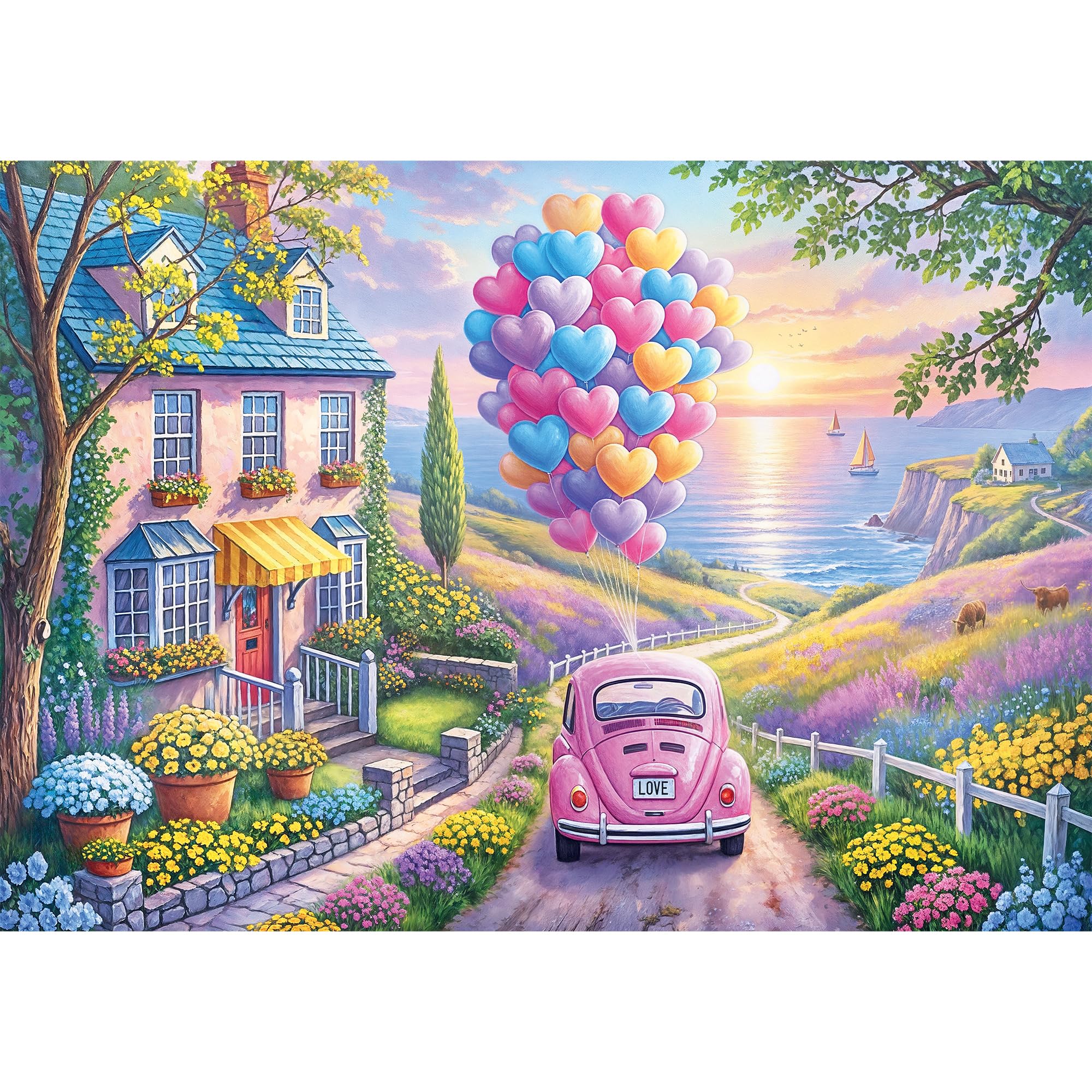 Amazon.com: Trefl - Romantic Ride - 1000-piece Jigsaw Puzzle