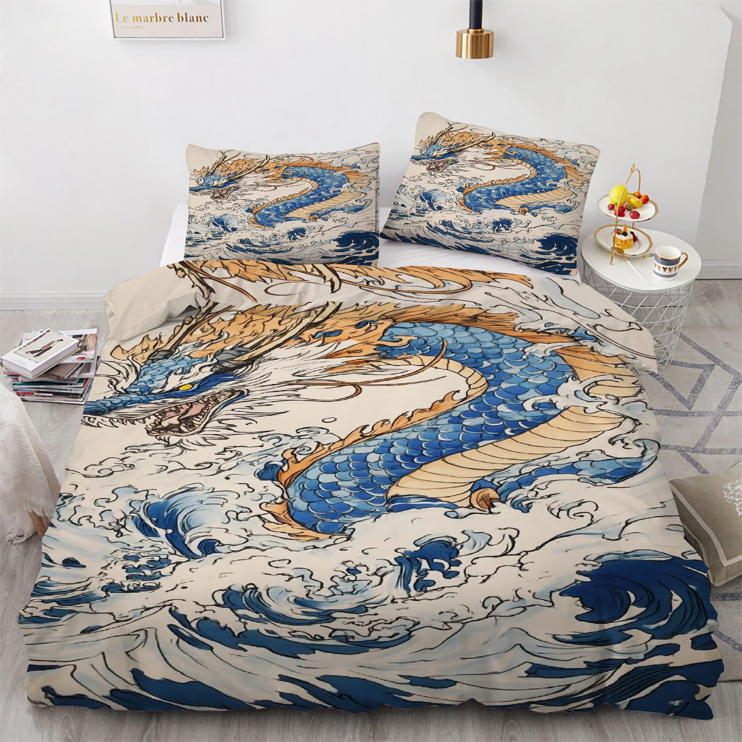 Housse couette en microfibre douce anti-glissement à zip