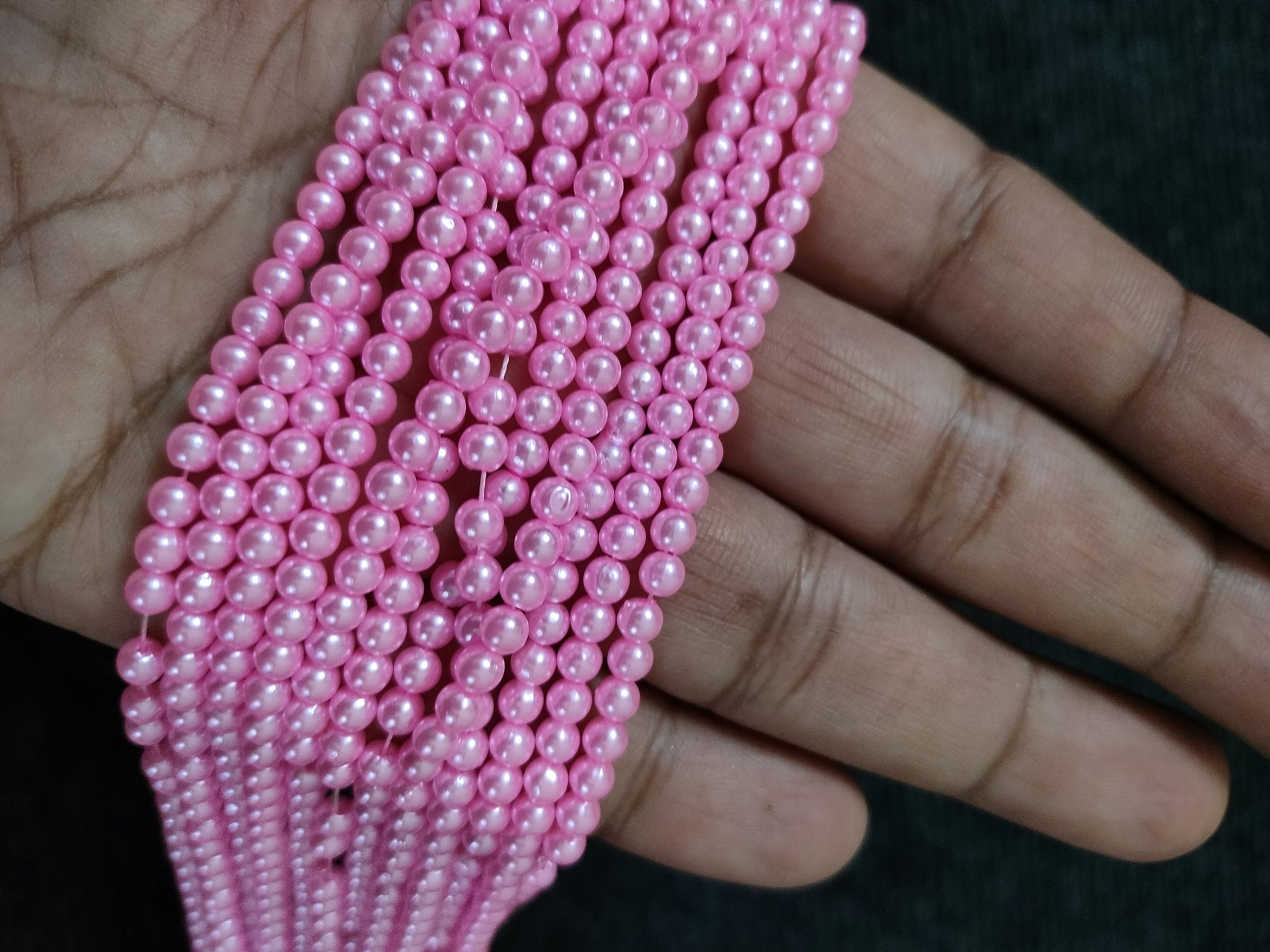 Plastic 4 mm Beads/moti Kit 1200 pcs for Jewellery Making/Craftwork/Decorations