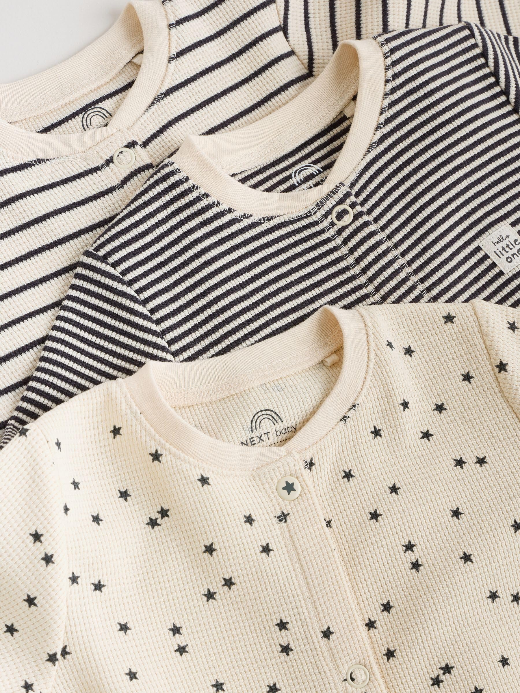 NEXT Bambini Confezione da 3 Tutine Bebè | Neonato, Standard, Mid Rise, Button
