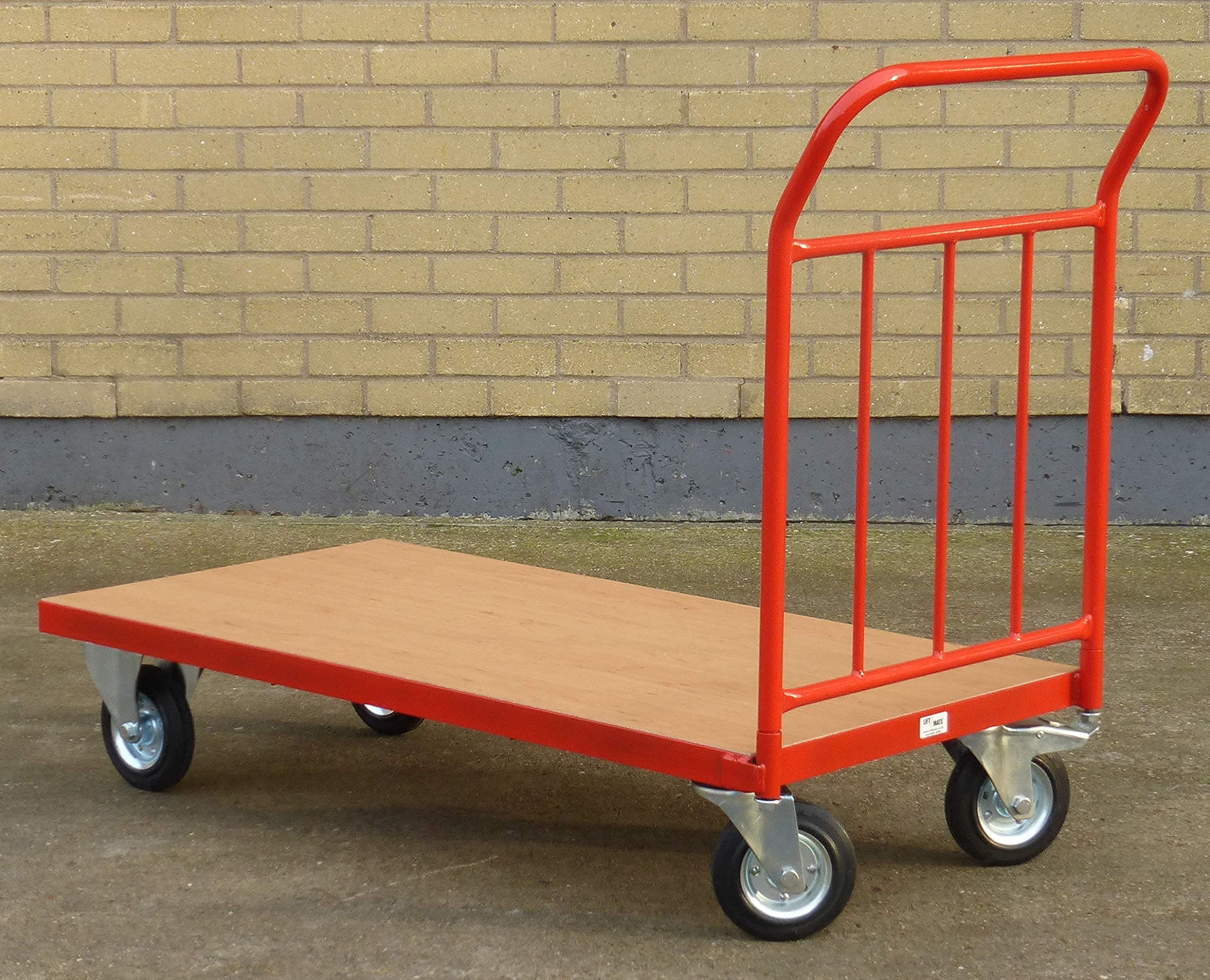 Heavy Du - Carrello a pianale in acciaio da 300 kg, con piattaforma lunga e ruote frenate per una facile manovrabilità e carichi pesanti, ideale per magazzini e logistica