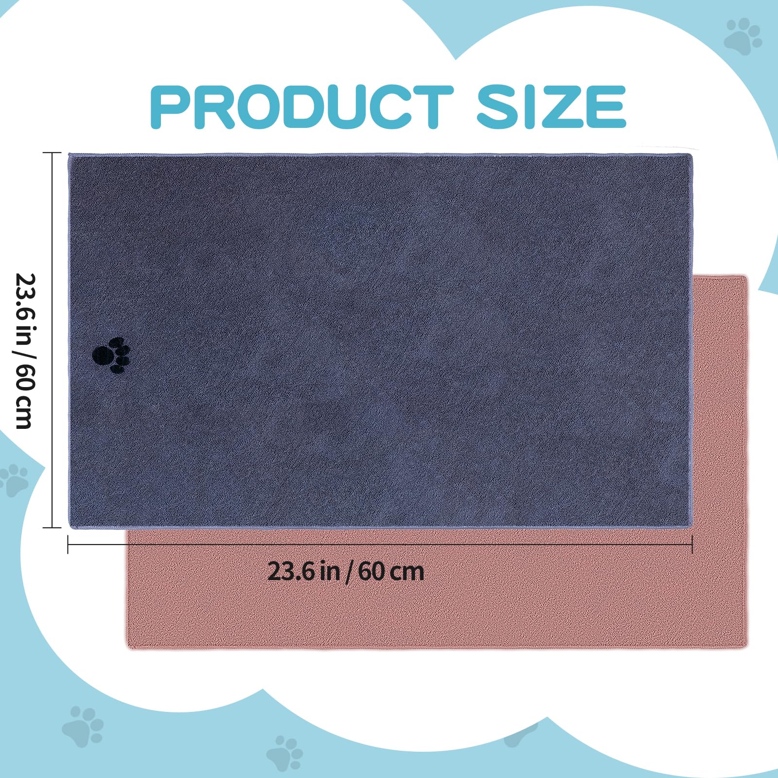 Microfiber Dog Towels 2 Pack, Perfect Shower & Bath Supplies for Dogs view 2