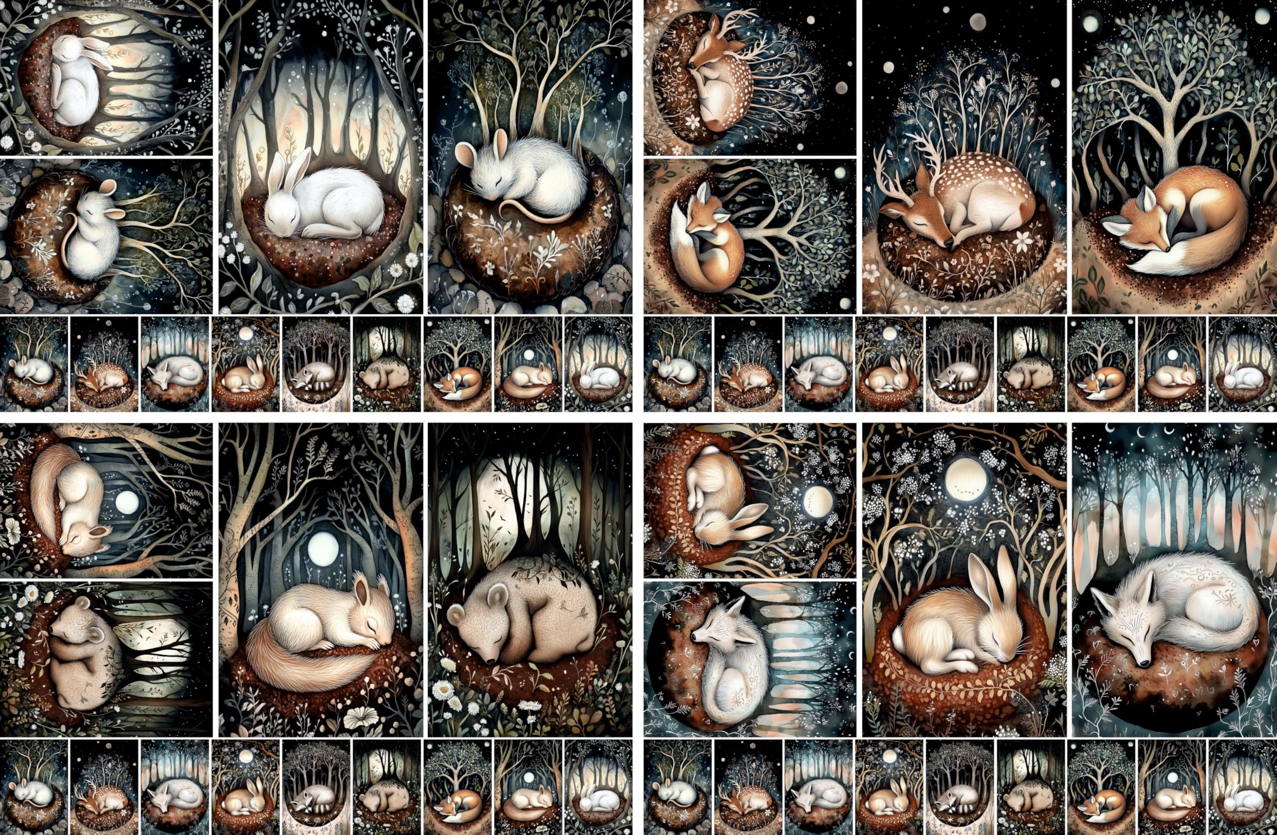 Sleepy Animal Reispapier, 29,2 x 29,2 cm (2 Blatt) – Decoupage-Papier, 16 Designs für Collage, gemischte Medien, Kartenherstellung & Basteln, Decoupage von CRAFT KREATIVELY