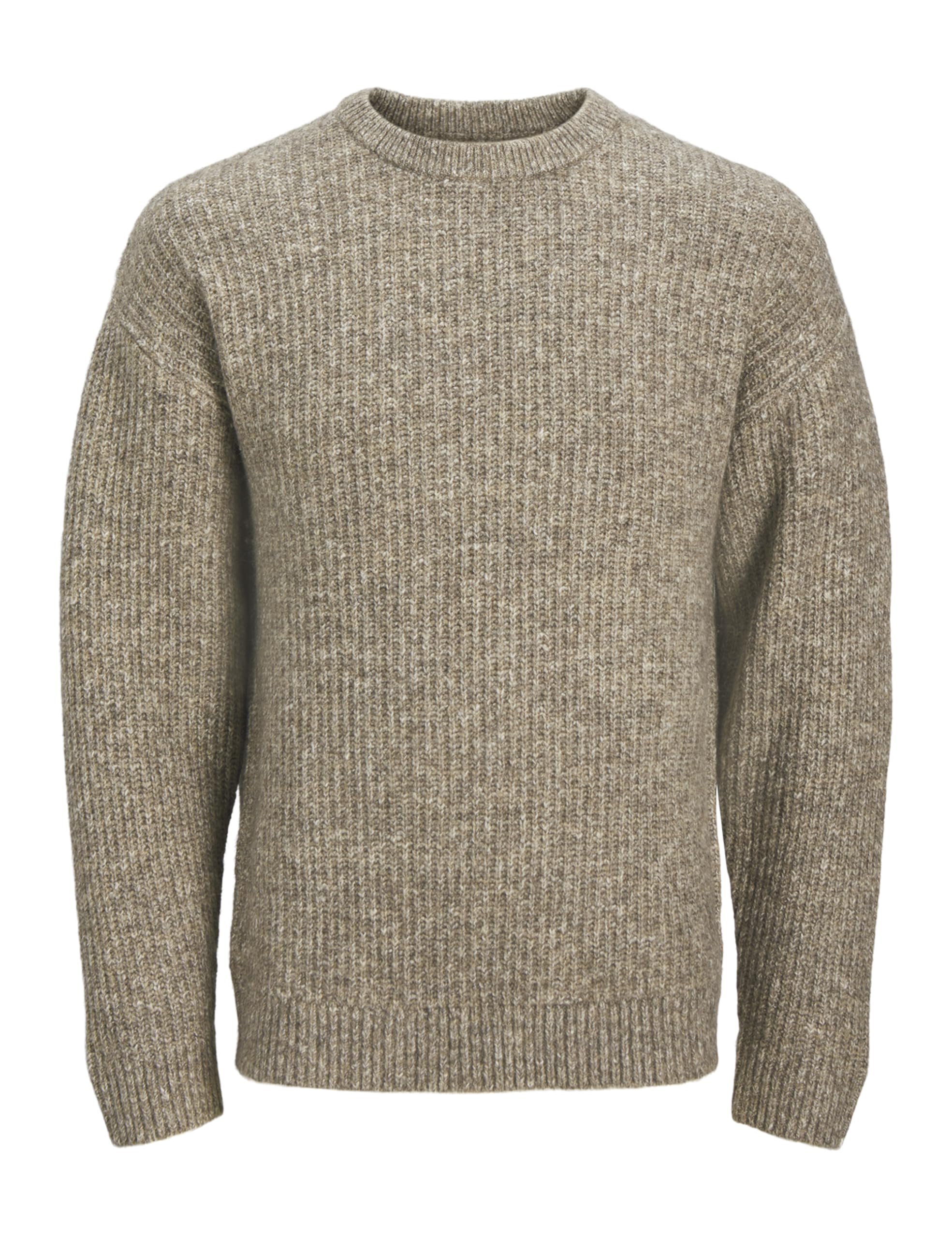 JACK & JONES Jjgrady Melange Knit Crew Neck, Crockery, M