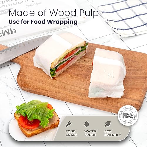 Miniatura 4 de Fit Meal Prep 125 hojas de papel pergamino para hornear, 16 x 24 pulgadas, precortadas, antiadherentes, tamaño completo, papel de horno blanco para