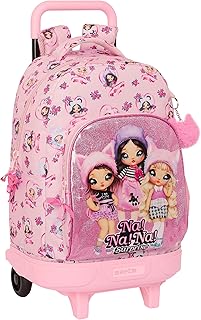 NANANA FABULOUS - Mochila Grande con Ruedas, Compacta, Extraíble, Ideal para Niños de Diferentes Edades, Cómoda y Versátil, Calidad y Resistencia, 33x22x45 cm, Color Rosa