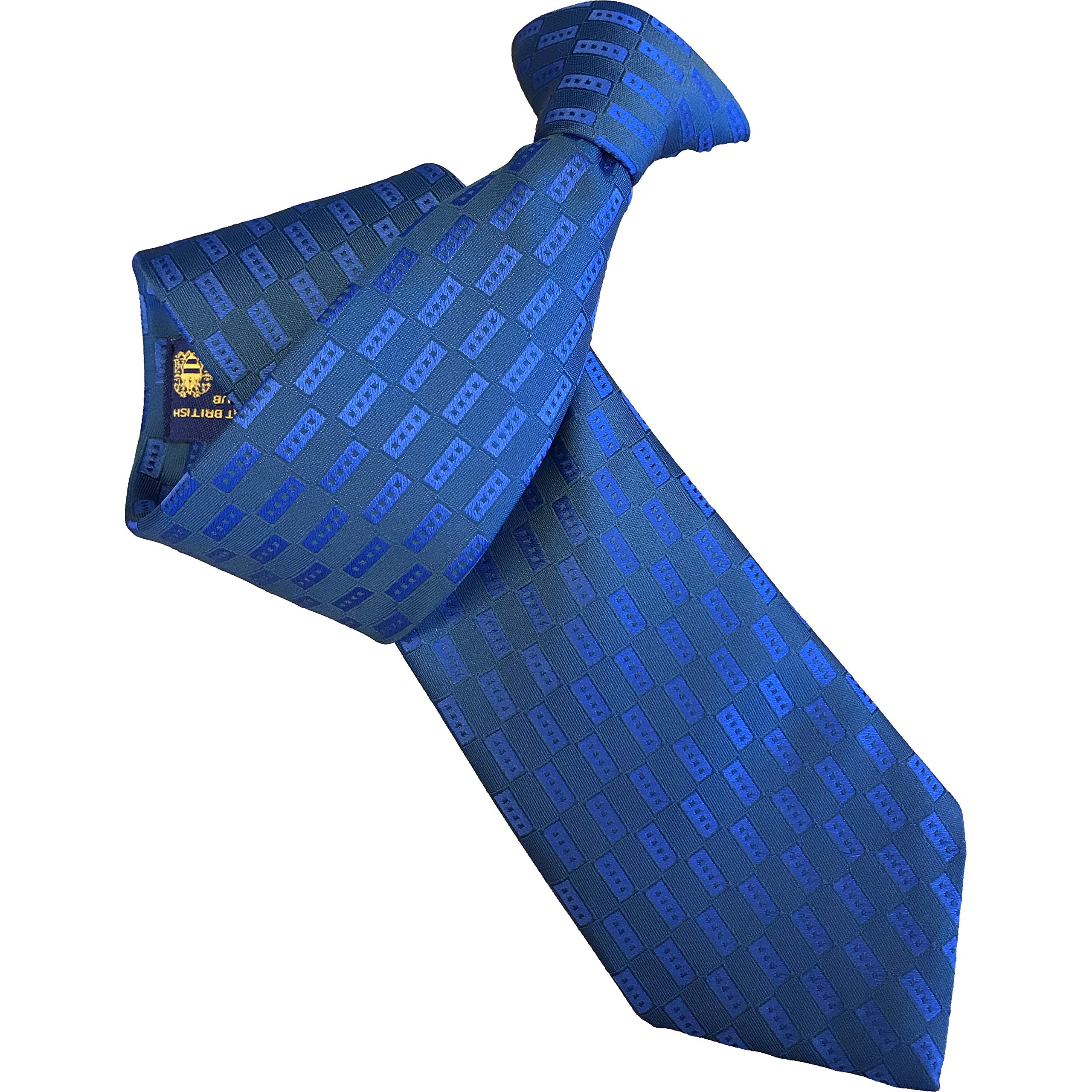 Great British Tie Club Cravatta Uomo Blu Navy Con Drago Gallese | Cravatta Classica A Mano Taglia Unica (Lunghezza 142 Cm, Larghezza 8,9 Cm)