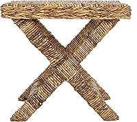 Safavieh Manor Wicker Bench Ottoman - Solid Rattan Mango Wood Seat with Natural Finish, 21x21x19 Modern Living Room Accent